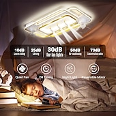 cheap Ceiling Fan Lights-Ceiling Fan with Light 3 Spotlight App &amp; Remote Control 101cm Dimmable 6 Wind Speeds Modern Ceiling Fan for Bedroom, Living Room 110-240V