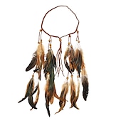 economico Accessori per acconciature-copricapo boho copricapo di piume accessori piuma fascia elastica zingara festival copricapo fantasia indiana anni &#039;70