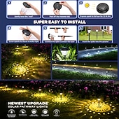 Недорогие Подсветки дорожки и фонарики-1шт 1 W Светодиоды на солнечной батарее Солнечная батарея Водонепроницаемый Декоративная Тёплый белый Холодный белый 1.2 V Уличное освещение двор Сад 2 Светодиодные бусины Рождество Новый год