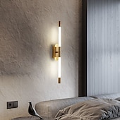 abordables Appliques murales d&#039;intérieur-applique murale led bande design 22 &quot;moderne led fond applique murale salon chambre chevet 10w aluminium applique murale intérieure ligting applique blanc chaud 1pcs 110-240v