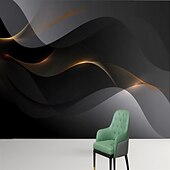 economico Carta da parati-sfondi fantastici astratto nero carta da parati murale geometrico 3d decorazione della casa rivestimento murale astratto contemporaneo, tela pvc/materiale vinilico adesivo richiesto murale,