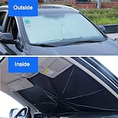 billiga Solskydd- och skärmar till bilen-Bil solskyddsregn för framrutan hopfällbar UV-skydd inredning solskydd auto vindruteöverdrag UV-blockerare för bil