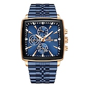 abordables Relojes de Cuarzo-Reloj rectangular REWARD Relojes de cuarzo para hombres Relojes de lujo Reloj de deporte de negocios Reloj con manecillas luminosas Reloj a prueba de agua