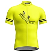 cheap Men&#039;s Jerseys-Men&#039;s Cycling Jersey Graphic Letter &amp; Number Funny Short Sleeve Bike Jersey Top with 3 Rear Pockets Mountain Bike MTB Road Bike Cycling Quick Dry Reflective Strips Back Pocket Moisture Wicking Sports