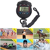 お買い得  キッチン家電-デジタル液晶タイマー ストップウォッチ、ハンドヘルド スポーツ クロノグラフ ストップウォッチ、プロのポータブル ストップウォッチ