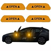 Недорогие Автомобильные наклейки-Радужный / Red(4PCS) / Зеленый(4шт) Автомобильные наклейки Общий / Индивидуальность Дверные наклейки Предупреждающие знаки Светоотражающие наклейки
