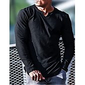 preiswerte Geripptes Strick-T-Shirt-Herren T Shirt Geripptes Strick-T-Shirt T-Shirt Langarmshirt Langarm V Ausschnitt Sommer Einfach Grubenstreifen Mode Designer Basic Stricken Urlaub Straße Ausgehen Schwarz Weiß Rosa Top T-Shirt für