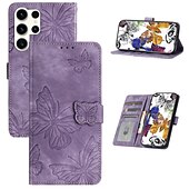 levne Pouzdra pro Samsung-telefon Carcasă Pro Samsung Galaxy S23 S22 S21 S20 Plus Ultra A54 A34 A14 A73 A53 A33 A23 A13 S10 Plus S25 Ultra Pouzdro na peněženku Flip Peněženka Ochrana celého těla Motýl TPU PU kůže