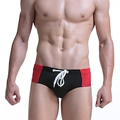 abordables slip de bain-Homme Maillots de Bain Slip de bain String de bain Imprimer Bloc de couleur Respirable Doux Extérieur Casual du quotidien Hawaïen mode Noir bleu marine Micro-élastique