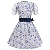 olcso Dirndl-Mindszentek napja Oktoberfest Ruhák Szerepjáték Jelmezek Szobalány öltözékek Szerepjáték bajor Német Meadows Női Hagyományos stílusú ruha Blúz Ruha Kötény