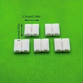 abordables Socles et connecteurs de lampe-10 pièces rgb 5050 led plaque nue bande lumineuse soudure sans pression connecteur bande lumineuse sans fil joint bout à bout 10mm