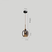 abordables Suspension-Lampes suspendues à LED îlot de cuisine en verre 10 &quot;éclairage en verre soufflé à la main luminaires d&#039;entrée de foyer de ferme moderne globe suspendu au plafond sur la table ambre/gris fumé 110-240v