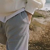 billiga Vardagsshorts-Herr Aktiv Shorts Casual shorts Ficka Snörning Elastisk dragsko-design Ensfärgat Komfort Andningsfunktion Kort Utomhussport Ledigt Dagligen Mode Streetwear Svart Vit Microelastisk