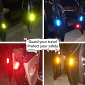 Недорогие Автомобильные наклейки-Радужный / Red(4PCS) / Зеленый(4шт) Автомобильные наклейки Общий / Индивидуальность Дверные наклейки Предупреждающие знаки Светоотражающие наклейки