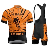 cheap Men&#039;s Clothing Sets-Men&#039;s Cycling Jersey with Bib Shorts Short Sleeve Mountain Bike MTB Road Bike Cycling Yellow Red Blue Graphic Bike Clothing Suit 3D Pad Breathable Quick Dry Back Pocket Polyester Spandex Sports