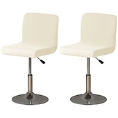 abordables Funda para silla de comedor-2 piezas de funda elástica para taburete de bar, color burdeos, funda para taburete de bar, funda cuadrada giratoria para taburete de bar, funda para silla para comedor, funda de asiento de