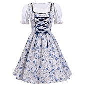 olcso Dirndl-Mindszentek napja Oktoberfest Ruhák Szerepjáték Jelmezek Szobalány öltözékek Szerepjáték bajor Német Meadows Női Hagyományos stílusú ruha Blúz Ruha Kötény