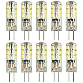 رخيصةأون أضواء LED ثنائي الدبوس-10 قطعة G4 ثنائية دبوس مصباح ليد لمبة 3 واط 24LED SMD 2835 ما يعادل لمبة هالوجين 30 واط أبيض دافئ 3000 كيلو ضوء النهار الأبيض 6000 كيلو 360 درجة زاوية الشعاع وميض مجاني DC12V AC220V AC110V