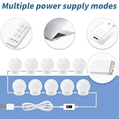 お買い得  LEDボール型電球-ledバニティライトミラーusb 5v電球調光可能な壁ランプ5v led化粧鏡ドレッシングテーブルライト美容ランプハンドスイープセンサー化粧品ライト