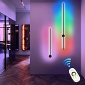 Недорогие Бра-Настенные светильники с регулируемой яркостью RGB, дизайнерские светодиодные настенные светильники для помещений с дистанционным управлением, 60/80/100 см, цветная световая колонна, меняющая цвет,