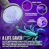 cheap Tactical Flashlights-51/100 LED 395nm UV Flashlight Black Light Ultraviolet Blacklight Detector Aluminum Torch Light UV Lamp