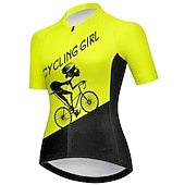 ieftine Tricouri pentru femei-Pentru femei Jersey de ciclism Grafic Literă &amp; Număr Amuzant Manșon scurt Bicicletă Jerseu Topuri cu 3 buzunare spate Ciclism montan Ciclism stradal Uscare rapidă Dungi reflectorizante Înapoi de