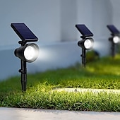 cheap Outdoor Spotlights-Solar Spot Lights Outdoor 2-in-1 Solar Landscape Spotlights Security Lights IP65 Waterproof Wall Lights for Walkway Yard Garden Driveway Pathway Garden 4/7 LED Beads