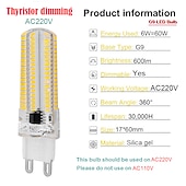 voordelige Ledlampen met twee pinnen-5 stuks 2 stuks 6 W 2-pins LED-lampen 600 lm G9 T 104 LED-kralen SMD 3014 Warm wit Wit 220-240 V