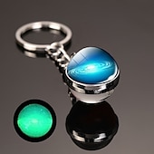 abordables Pendentifs et ornements pour voiture-lune porte-clés système solaire planète porte-clés galaxie nébuleuse espace porte-clés terre soleil mars jupiter saturne image double face boule de verre porte-clés