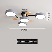 Χαμηλού Κόστους Φώτα Οροφής με Dimmer-led φωτιστικό οροφής ρυθμιζόμενο μοναδικό σχέδιο σπούτνικ ξύλο 4/5/6/7 κεφαλές 35&quot;/43&quot; led πολυέλαιος κατάλληλος για τραπεζαρία σαλόνι και κουζίνα 110-240v