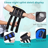 billige Bukseseler &amp; Støtter-albueskinne, albueskinne for cubital tunnel syndrom, nattalbuesøvnstøtte med 3 plaststrimler, for ulnar nerve, tennisalbue, senebetennelse, passer for menn og kvinner, for venstre og høyre arm
