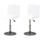 abordables Funda para silla de comedor-2 piezas de funda elástica para taburete de bar, color burdeos, funda para taburete de bar, funda cuadrada giratoria para taburete de bar, funda para silla para comedor, funda de asiento de