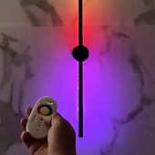 Недорогие Бра-Настенные светильники с регулируемой яркостью RGB, дизайнерские светодиодные настенные светильники для помещений с дистанционным управлением, 60/80/100 см, цветная световая колонна, меняющая цвет,