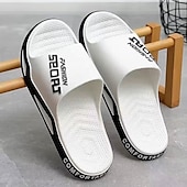 abordables Sandales décontractées-sandales à enfiler sportives pour hommes | pantoufles confortables et légères à enfiler pour une tenue décontractée, au bord de la piscine ou à la plage – conception respirante à bout ouvert avec imprimé lettre tendance