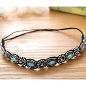 economico Accessori per acconciature-6 pezzi elastici strass in rilievo donne fasce per capelli fatti a mano gioielli vintage fasce per capelli per accessori per capelli ragazza 20-26.8 multicolor