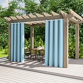 billiga Vattentäta gardiner-2 paneler utomhusgardiner vattentäta för inomhusbröllop uteplats tjock avskildhet grommet gardiner för bröllop sovrum, vardagsrum, veranda, pergola, cabana