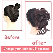 abordables Moños-Moños Moño Correa Pelo sintético Pedazo de cabello La extensión del pelo Rizado Fiesta Ropa Cotidiana Fiesta y Noche A2 A4 A9