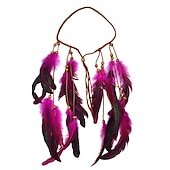 economico Accessori per acconciature-copricapo boho copricapo di piume accessori piuma fascia elastica zingara festival copricapo fantasia indiana anni &#039;70