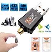 cheap Wireless Routers-Wireless Mini 150/600Mbps USB Wifi Adapter 5.8GHz2.4GHz USB2.0 Receiver Wireless Network Card Lan Wi-Fi High Speed Antenna