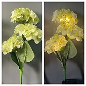 cheap Pathway Lights &amp; Lanterns-Hydrangea Solar Pathway Garden Stake Lights - Waterproof Solar Simulation Flower Floor Light for Villa, Courtyard, Lawn &amp; Garden Decoration