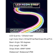 cheap Neon LED Lights-Waterproof LED Neon Tube 30M 25M 20M 15M 10M 5M 3M 2M 1M AC 220V-240V SMD 2835 Flexible Neon Strip Single Color for Outdoor Decorative Lighting
