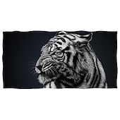 billiga set med strandhanddukar-1st stora tjocka badduschhanddukar 3d vit tigerdesign bomull strandhandduk för kvinnor män reser sim yogafilt