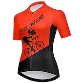 ieftine Tricouri pentru femei-Pentru femei Jersey de ciclism Grafic Literă &amp; Număr Amuzant Manșon scurt Bicicletă Jerseu Topuri cu 3 buzunare spate Ciclism montan Ciclism stradal Uscare rapidă Dungi reflectorizante Înapoi de