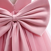preiswerte Blumenmädchenkleider-kinderkleidung Mädchen Blumenmädchen Kleid Kleid Party Kleid Feste Farbe Ärmellos Formal Leistung Hochzeit Gitter Rückenfrei Elegant Modisch bezaubernd Polyester Maxi abendkleider Schaukelkleid