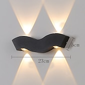 economico applique da esterno-Lampada Da Parete A Led Da Esterno Impermeabile 10 W Su E Giù Illuminazione Da Interno A Doppia Testa Curva Da Parete Camera Da Letto Moderna Luce Bianca Calda