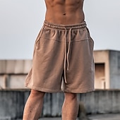 economico Scalda-muscoli-Per uomo Pantaloncini sportivi Pantaloncini attivi Pantaloncini da sudore Tasche Liscio Comfort Traspirante Esterno Giornaliero Per uscire 100% cotone Di tendenza Informale Nero Marrone