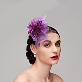 preiswerte Faszinator-Fascinator Hüte Kopfbedeckung Netz Teeparty Pferderennen Ladies Day Melbourne Cup Handgemacht mit floralem Kopfschmuck Kopfbedeckung Kleid zum Beeindrucken Renntag Kleid