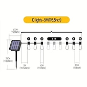 ieftine Alimentare Energie Solară-lumini solare în aer liber rezistente la apă 3,5 m 10 becuri becuri rezistente la spargere lumini pentru terasa în stil retro lumini suspendate cu energie solară pentru Crăciun, grădină, curte, decor