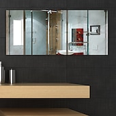 cheap Mirror Wall Stickers -Mirror Sticker for Walls Self Adhesive Mirror Contact Paper Peel and Stick Vinyl Mirror Wallpaper Stickers for DIY Home Decor Bedroom Door Cabinets Craft Countertops Dresser