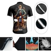 abordables Maillots pour hommes-Homme Maillot Velo Cyclisme Manche Courte Cyclisme Maillot Top avec 3 poches arrière VTT Vélo tout terrain Vélo Route Respirable Séchage rapide Evacuation de l&#039;humidité Bandes Réfléchissantes Noir